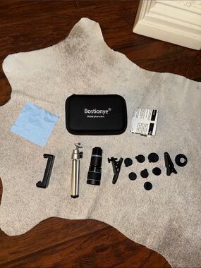 Bostionye Mobile Phone Lens Kit with Tripod & Clips - Black